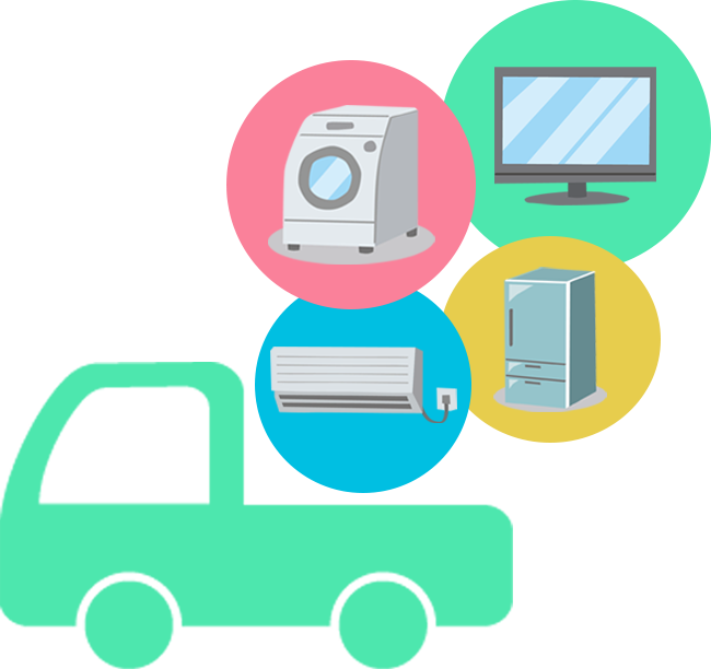 不用品処分を回収する車両